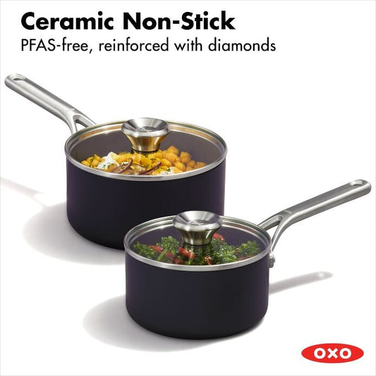 Ceramic Professional Non-Stick 4-Piece Saucepan Set - US 5456