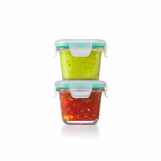 4 Piece Smart Seal Glass Mini Square Container Set - US 9789