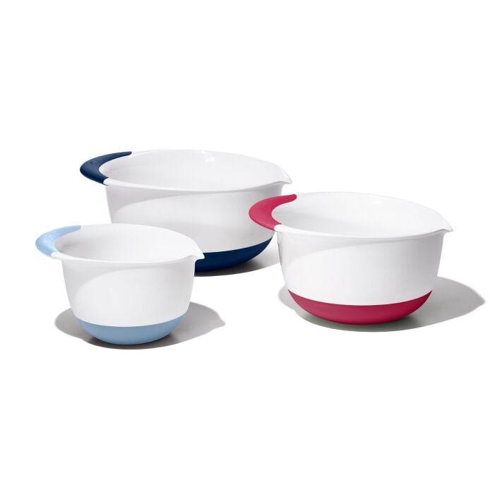 3 Piece Mixing Bowl Set New Colored Handles - US 7265