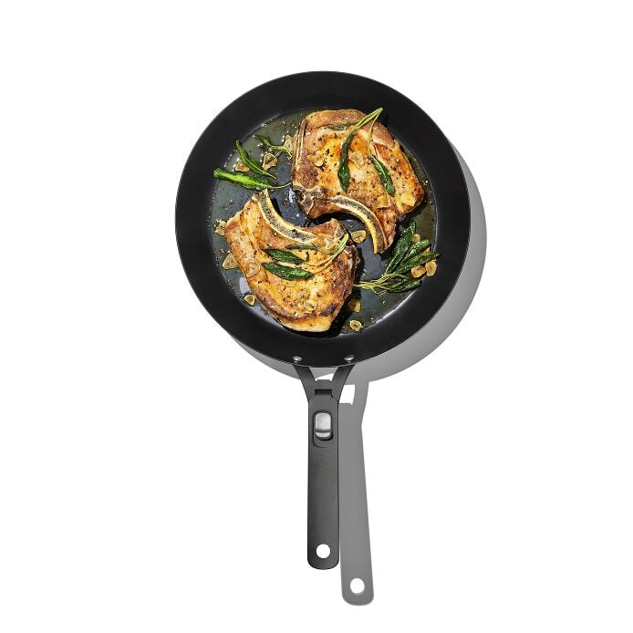 Outdoor 12-inch Carbon Steel Pan with Removable Handle - US 8761