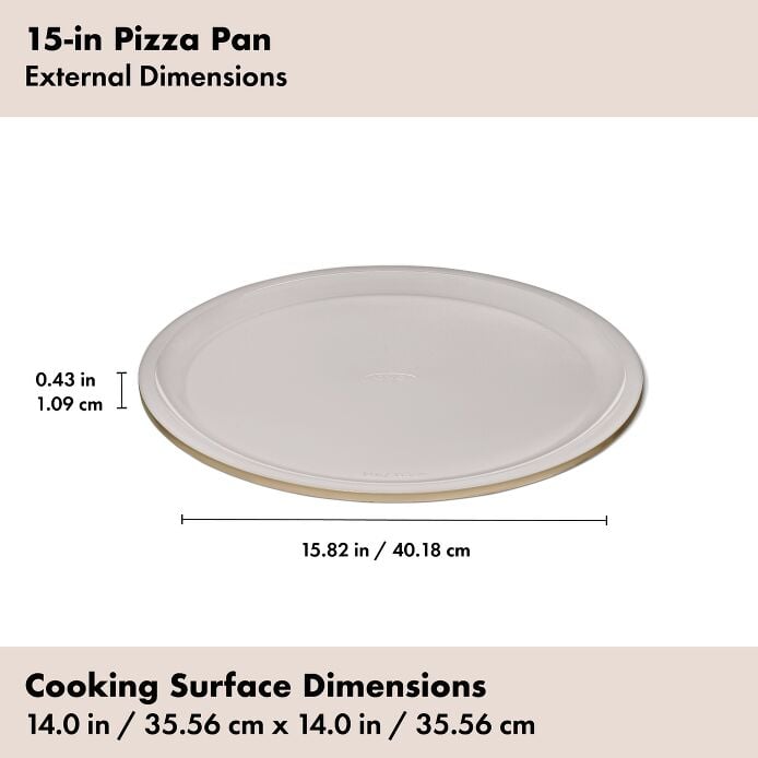 Non-Stick Pro Ceramic Coated Metal Bakeware 14" Pizza Pan - Biscuit - US 5533