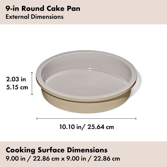 Non-Stick Pro Ceramic Coated Metal Bakeware 9" Round Cake Pan - Biscuit - US 5128