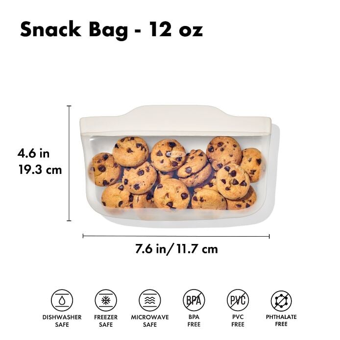 Silicone Reusable Bag - Snack Bag (12 oz) - Oat - US 9040