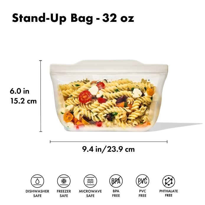 Silicone Reusable Bag - Stand-Up Quart (32 oz) - Oat - US 2413