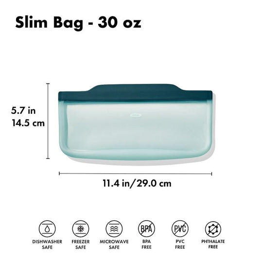 Silicone Reusable Bag - Slim Bag (20 oz) - Lagoon - US 7108