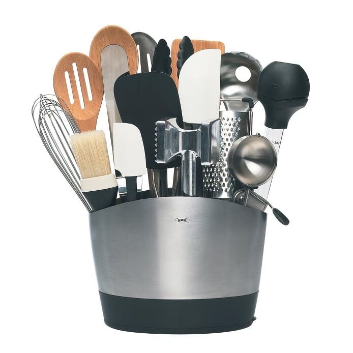 Stainless Steel Utensil Holder - US 9228