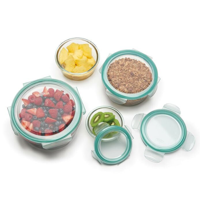 8 Piece Smart Seal Glass Round Container Set - US 9876