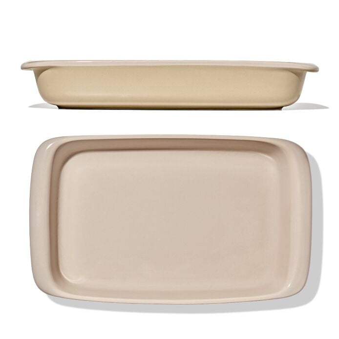 3 Qt Rectangular Stoneware Baking Dish - Biscuit - US 7644