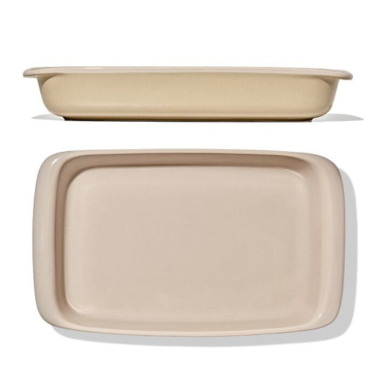 3 Qt Rectangular Stoneware Baking Dish - Biscuit - US 7644