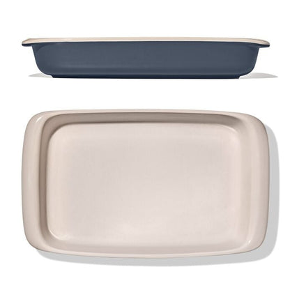 3 Qt Rectangular Stoneware Baking Dish - Storm Blue - US 5936