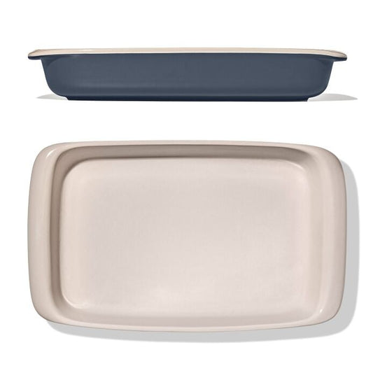 3 Qt Rectangular Stoneware Baking Dish - Storm Blue - US 5936
