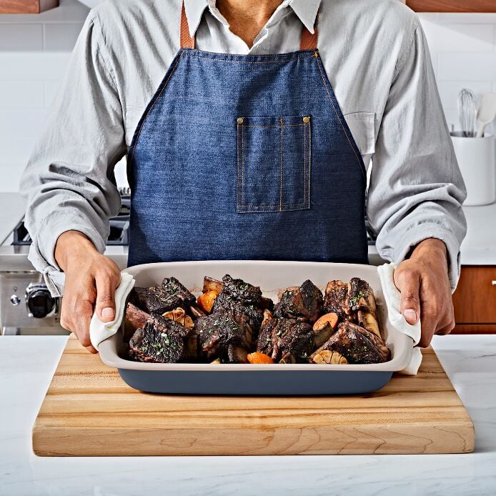 3 Qt Rectangular Stoneware Baking Dish - Storm Blue - US 5936