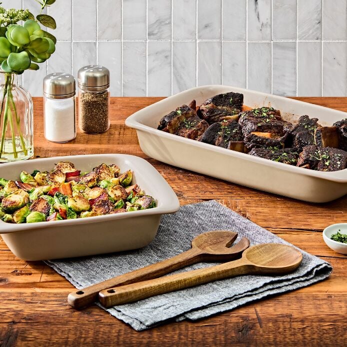 2 Qt Square Stoneware Baking Dish - Biscuit - US 2326
