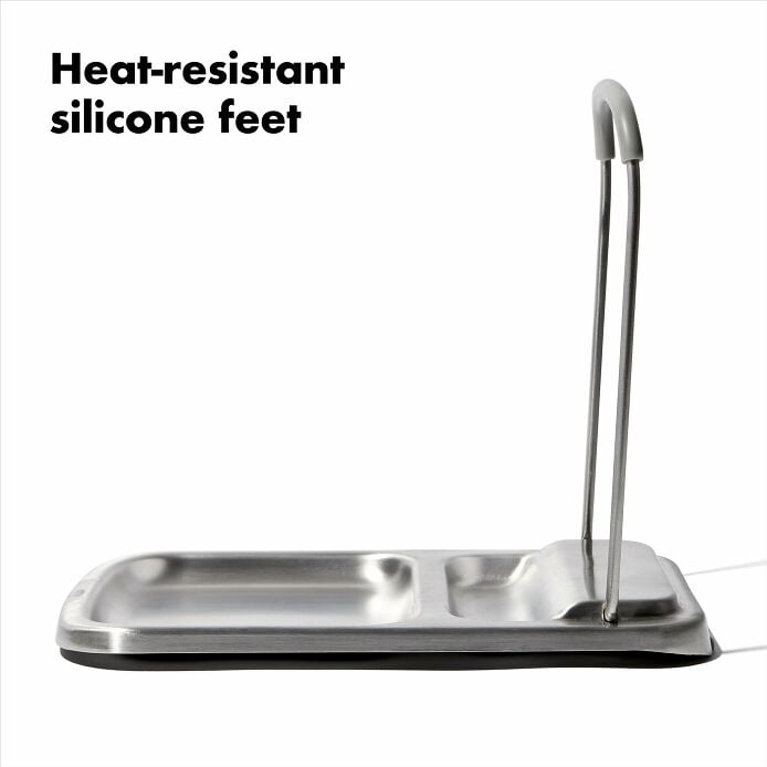 Stainless Steel Spoon Rest with Lid Holder - US 1984