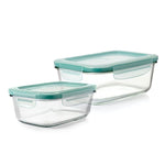 8 Cup Smart Seal Glass Rectangle Container & 3.5 Cup Smart Seal Glass Rectangle Container Bundle - US 7869
