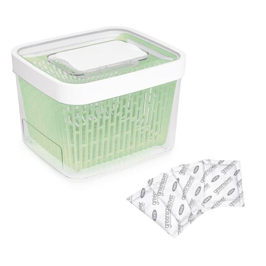 GreenSaver Produce Keeper (4.3 Qt) & GreenSaver Carbon Filter Refills - 4 Pack Bundle - US 3057