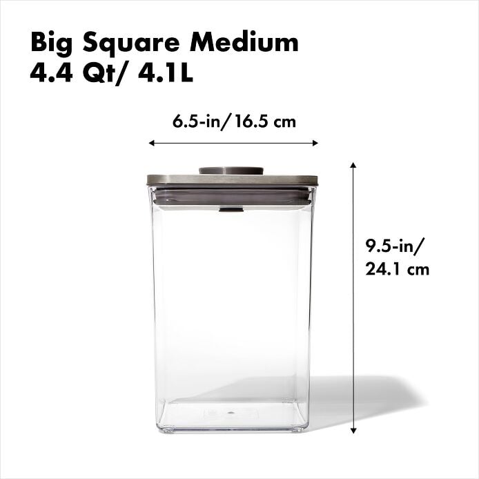 Steel POP Container - Big Square Medium (4.4 Qt) - US 9080