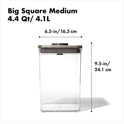 Steel POP Container - Big Square Medium (4.4 Qt) - US 9080