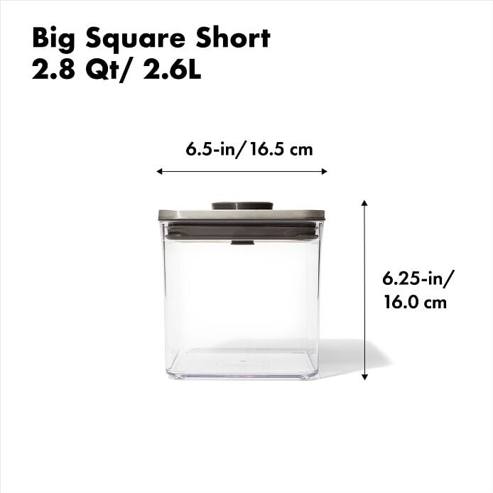 Steel POP Container - Big Square Short (2.8 Qt) - US 6263