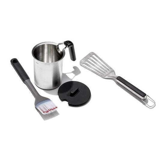Grilling Basting Pot and Brush Set & Grilling Precision Turner Bundle - US 8916