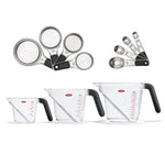 3 Piece Angled Measuring Cup Set & Stainless Steel Measuring Cups and Spoons Set Bundle - US 6570