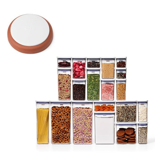 POP Brown Sugar Keeper & 20-Piece POP Container Set Bundle - US 7514