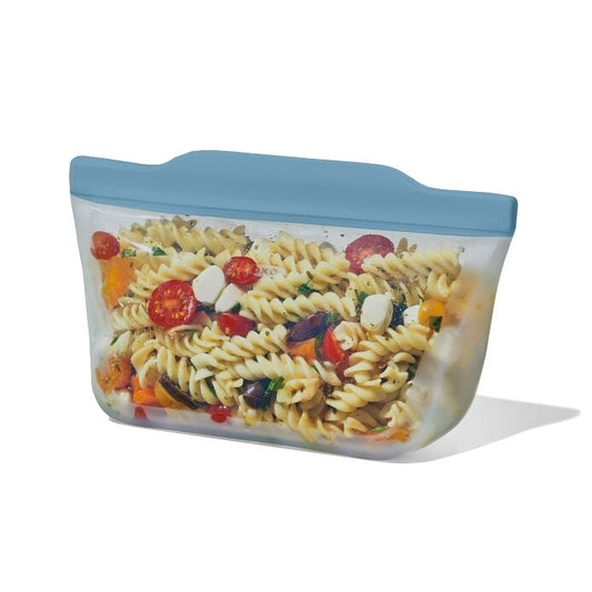 Silicone Reusable Bag Stand-Up Quart (32 oz) - Ocean Blue - US 4615