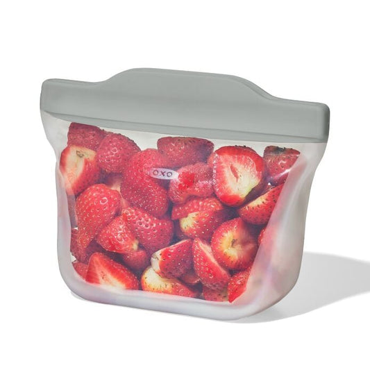 Silicone Reusable Bag Stand-Up Snack (12 oz) - Fog - US 5237