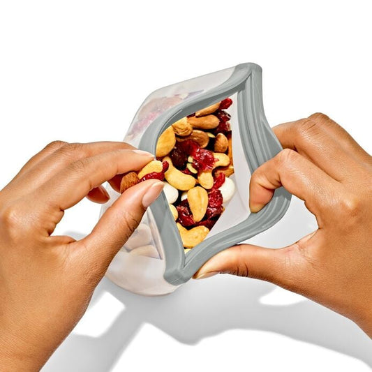 Silicone Reusable Bag Stand-Up Snack (12 oz) - Fog - US 5237
