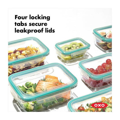 8 Piece Smart Seal Glass Round Container Set - US 9876