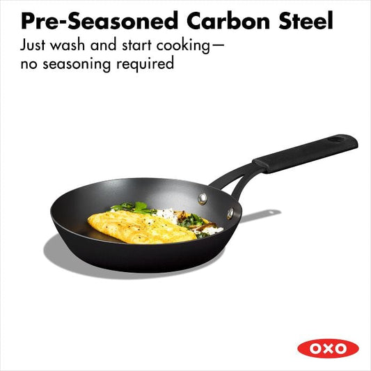 Carbon Steel Obsidian Series 8-Inch Frypan with Silicone Sleeve - US 4973