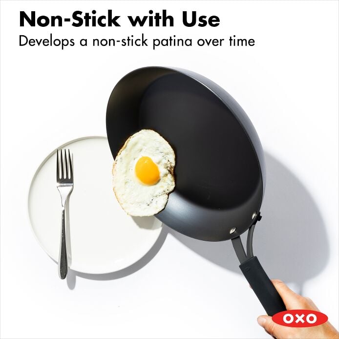 Carbon Steel Obsidian Series 8-Inch Frypan with Silicone Sleeve - US 4973