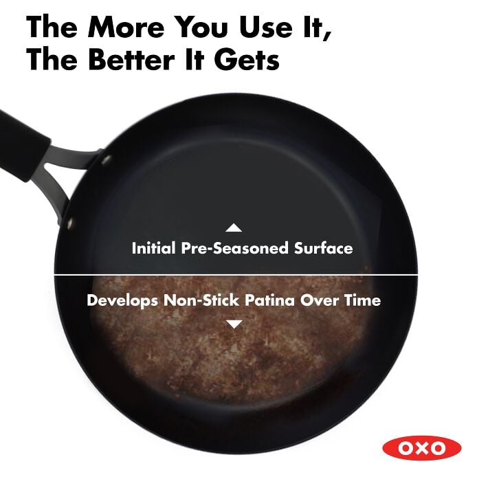 Carbon Steel Obsidian Series 10-Inch Frypan with Silicone Sleeve - US 9151