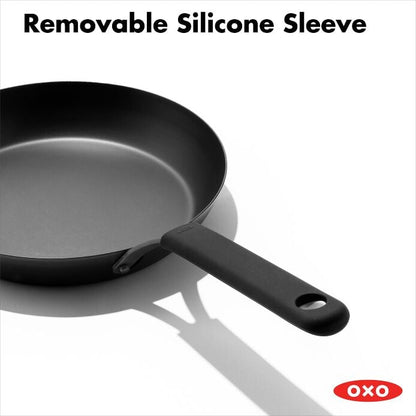 Carbon Steel Obsidian Series 10-Inch Frypan with Silicone Sleeve - US 9151