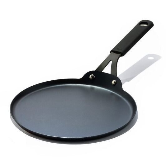 Obsidian Carbon Steel 10-Inch Crêpe Pan with Silicone Sleeve - US 6807