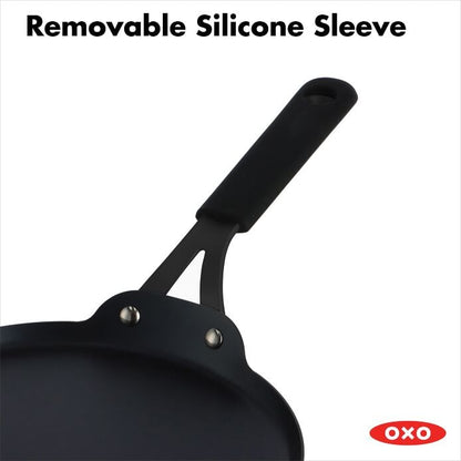 Obsidian Carbon Steel 10-Inch Crêpe Pan with Silicone Sleeve - US 6807