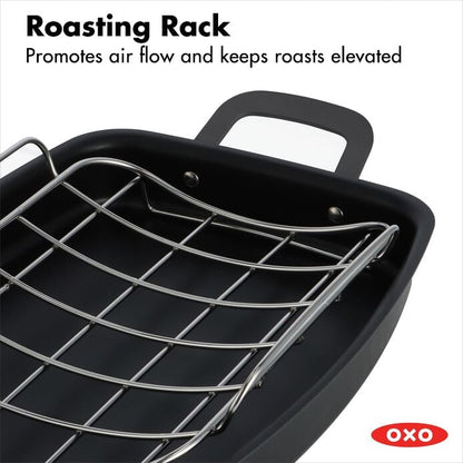 Carbon Steel Obsidian Series Roaster with Rack - US 5511