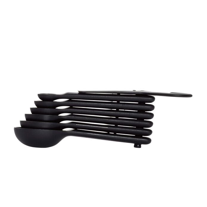 7 Piece Plastic Measuring Spoons - Black - US 8828