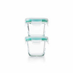 4 Piece Smart Seal Glass Mini Square Container Set - US 9789
