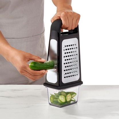 Etched Box Grater With Removable Zester - US 8133