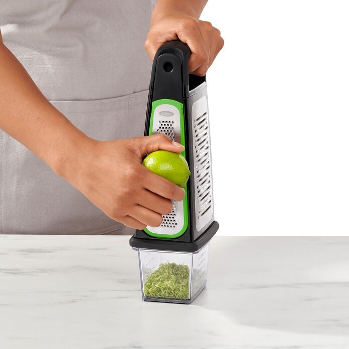 Etched Box Grater With Removable Zester - US 8133