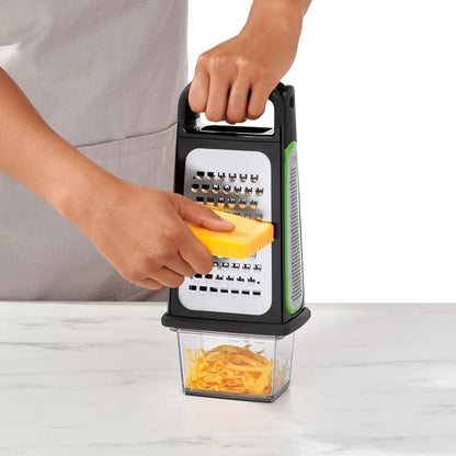 Etched Box Grater With Removable Zester - US 8133