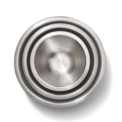 3-Piece Stainless Steel Mixing Bowl Set - Blue/Gray - US 0754