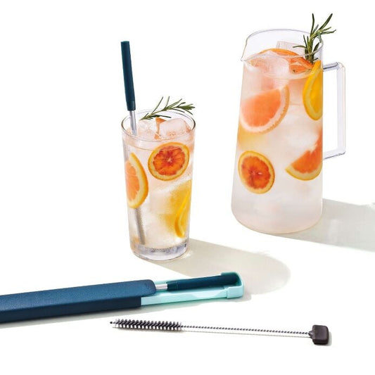 4-Piece Reusable Straw and Brush Set with Case - US 0911