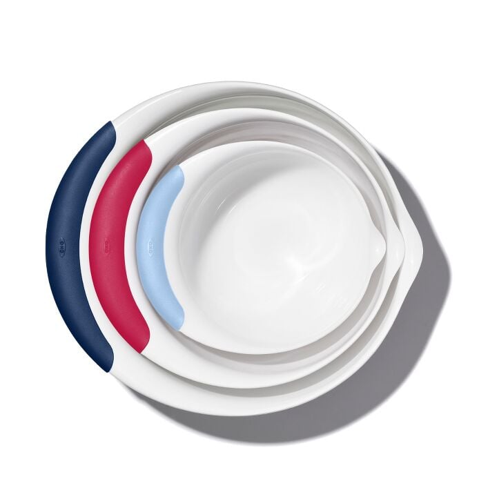 3 Piece Mixing Bowl Set New Colored Handles - US 7265