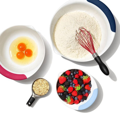 3 Piece Mixing Bowl Set New Colored Handles - US 7265