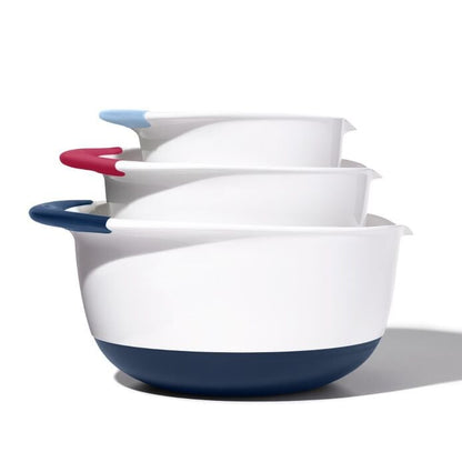 3 Piece Mixing Bowl Set New Colored Handles - US 7265