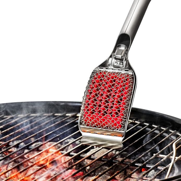 Coiled Grill Brush With Replaceable Head - US 6419
