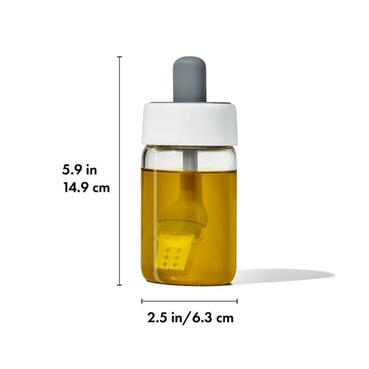 Glass Oil Bottle and Silicone Brush Set - US 9152