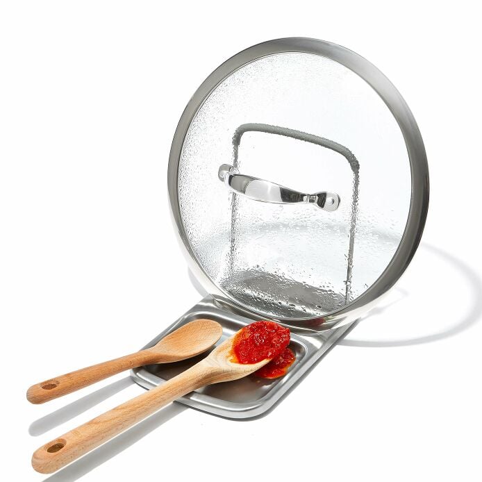 Stainless Steel Spoon Rest with Lid Holder - US 1984
